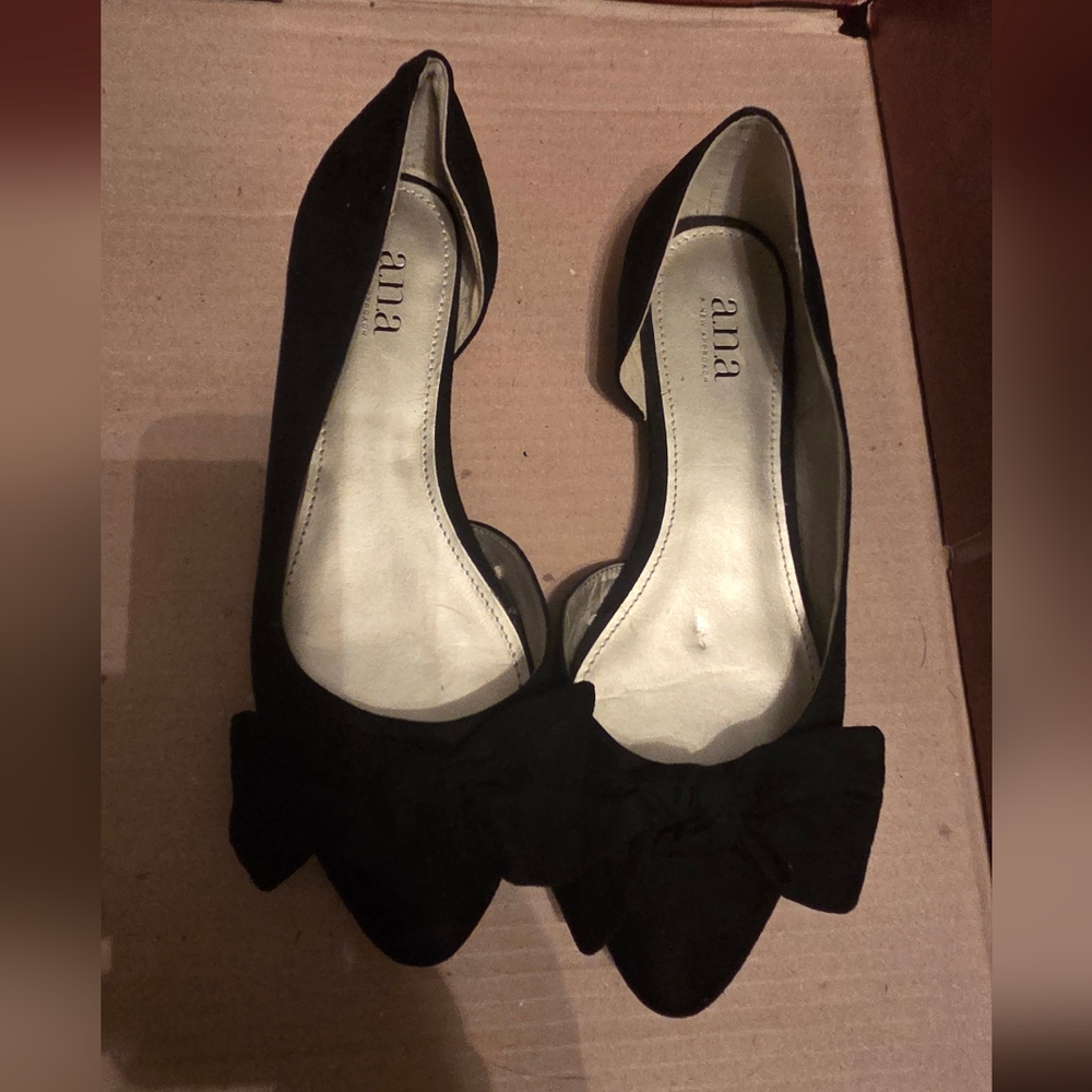 a.n.a Black Women's Shoes with Bow Detail